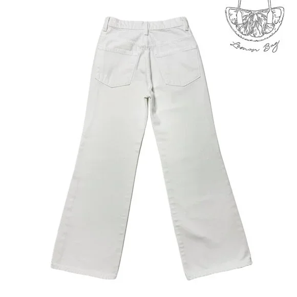 J Brand / High Rise Wide Cropped Jeans / Size 24 / White - Picture 4 of 7